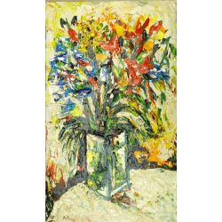 ציור מצבעי אקריל ושמן – אגרטל פרחים