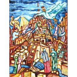 ציור מצבעי שמן – מגדל בבל