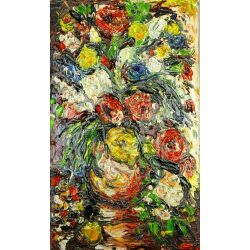 ציור מצבעי אקריל ושמן – פרחי הורד