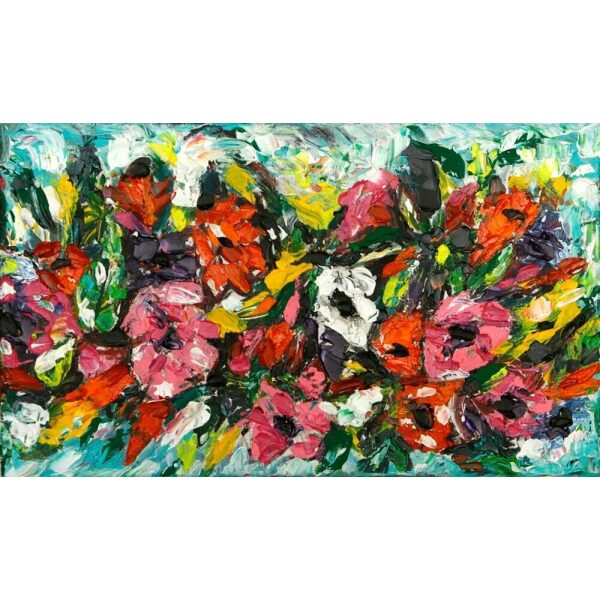 ציור מצבעי אקריל ושמן – פרחים ושושנים