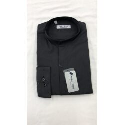 חולצה NAVIERO צווארון סיני שחורה בגזרה SUPER SLIM FIT