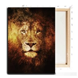 A-28 ציור מיוחד של אריה בגוונים חמים להדפסה על זכוכית או קנבס