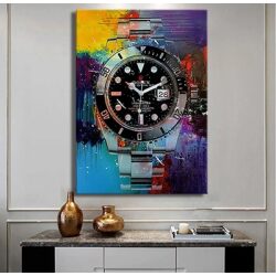 LF-42 ציור מיוחד של שעון רולקס צבעוני לגבר להדפסה על קנבס או זכוכית