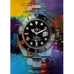LF-42 ציור מיוחד של שעון רולקס צבעוני לגבר להדפסה על קנבס או זכוכית