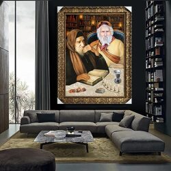 1118 – ציור של בבא סאלי ורבי יעקב אבוחצירא להדפסה על קנבס או זכוכית