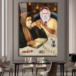 1118 – ציור של בבא סאלי ורבי יעקב אבוחצירא להדפסה על קנבס או זכוכית