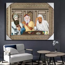 1123 – תמונה מעוצבת של בבא סאלי, רבי יעקב והבן איש חי להדפסה על קנבס או זכוכית