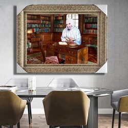 1137 – ציור מעוצב של בבא סאלי לומד בחדר עם ספרי תורה להדפסה על קנבס או זכוכית