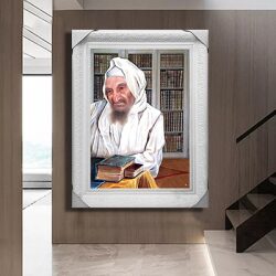 1141 – ציור של בבא סאלי על רקע ספרי תורה להדפסה על קנבס או זכוכית