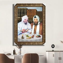 1146 – תמונה של בבא סאלי ובבא ברוך יושבים סביב שולחן