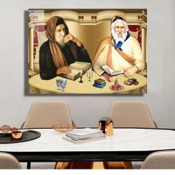 1153 – ציור מיוחד של בבא סאלי ורבי יעקב אבוחצירא להדפסה על קנבס או זכוכית מחוסמת