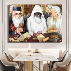 1171 – תמונה של הרבנים למשפחת אבוחצירא על זכוכית או קנבס
