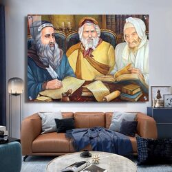 1172 – ציור של בבא סאלי, רבי יעקב אבוחצירא ורבי שמעון בר יוחאי
