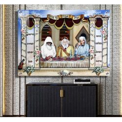 1176 – ציור מעוצב של הרבנים למשפחת אבוחצירא על זכוכית או קנבס