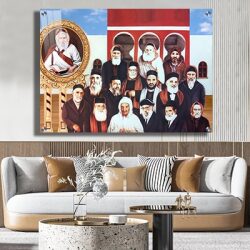 1183 – ציור מיוחד של הרבנים למשפחת אבוחצירא על קנבס או זכוכית