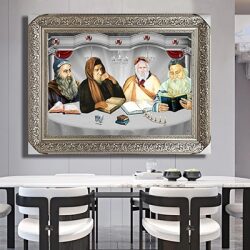 1192 – תמונה של בבא סאלי, רבי יעקב, רבי שמעון בר יוחאי ורבי מאיר בעל הנס יושבים סביב שולחן