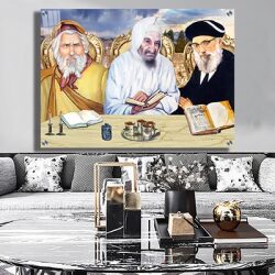 1210 – תמונה מעוצבת של שלושת הרבנים: הרמב”ם, בבא סאלי ואביר יעקב
