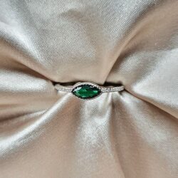 טבעת כסף עין ירוקה