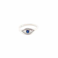טבעת כסף עין כחולה