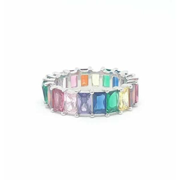 טבעת כסף “Rainbow”