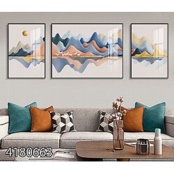 תמונה מחולקת לסלון דגם הרים צבעוניים