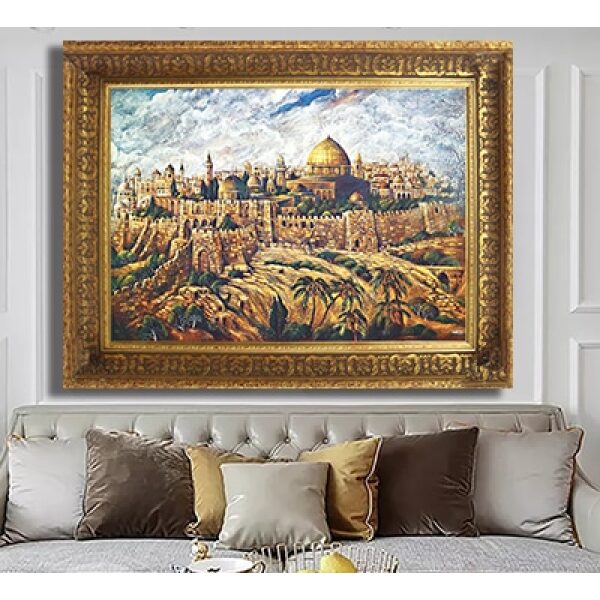 2004 – ציור מיוחד של חומות ירושלים על קנבס או זכוכית