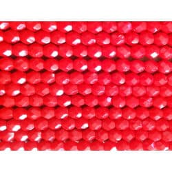 חרוזים קריסטל צ’כי, Fire polished 4 mm Opaque Red 1-04-93200