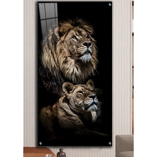 A-50 תמונה מיוחדת של אריה ולביאה לסלון או חדר שינה