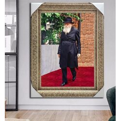 234 – תמונה של הרבי מליובאוויטש על שטיח אדום להדפסה על קנבס או זכוכית מחוסמת