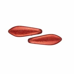 חרוזים דגר 2 חורים,Two Hole Daggers Beads 5/16mm 280-516-05A08 Saturated Metallic Cherry Tomato