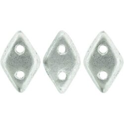 חרוזים מעוין , Diamond 6.5 x 4mm Matte – Metallic Silver 398-46-K0170