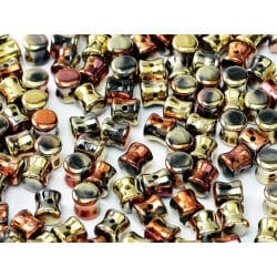 חרוזים דיאבולו צ’כי, Diabolo Shape Beads 4x6mm 98542 Jet California Gold Rush