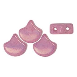 חרוזים גינקגו , Matubo Ginkgo Leaf Bead 7.5 x 7.5mm Luster – Metallic Pink PB399-87-14494WH
