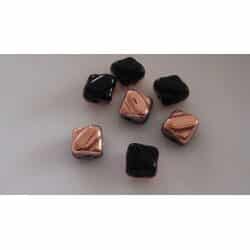 חרוזים סילקי, Silky Beads 2 hole 6.0X 6.0 mm Color Jet Capri Gold 23980/27101