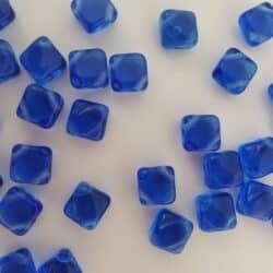 חרוזים סילקי, Silky Beads 2 hole 6.0X 6.0 mm Color Sapphire 30060