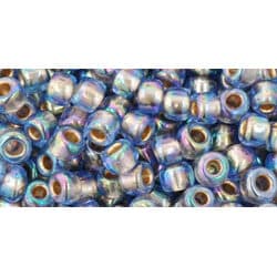 חרוזים , Toho 6/0 Japanese Seed Beads TR-06-997 Gold Lined Rainbow Lt. Sapphire