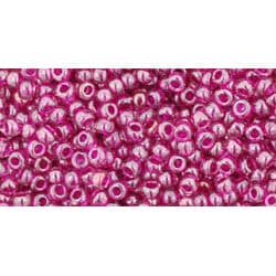 חרוזים , Toho 8/0 Japanese Seed Beads TR-08-356 Color Amethyst/Fushcia Lined