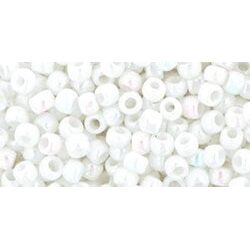 חרוזים , Toho 8/0 Japanese Seed Beads Opaque-Rainbow White TR-08-401