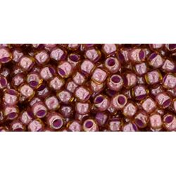 חרוזים , Toho 8/0 Japanese Seed Beads TR-08-960 Color Lt. Topaz Pink Lined