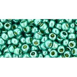 חרוזים , Toho 8/0 Japanese Seed Beads TR-08-PF561 Color Permanent Finish Galvanized Green Teal