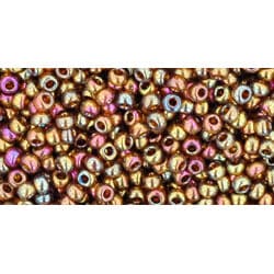 חרוזים , Toho 11/0 Japanese Seed Beads TR-11-459 Color Gold Lustered Dark Topaz