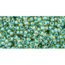 חרוזים , Toho 11/0 Japanese Seed Beads TR-11-953 Color Jonquil/Turquoise Lined