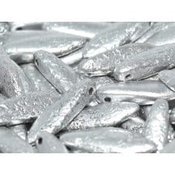 חרוזים דגר, Daggers Beads 5/16mm Etched Aluminium Silver 01700E