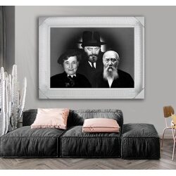 424 – תמונה בשחור לבן של הרבי מליובאוויטש והוריו, הרב לוי יצחק והרבנית חנה שניאורסון