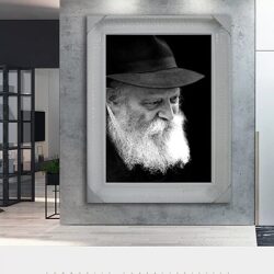 461 – תמונה של הרבי מליובאוויטש מביט לצד בשחור לבן