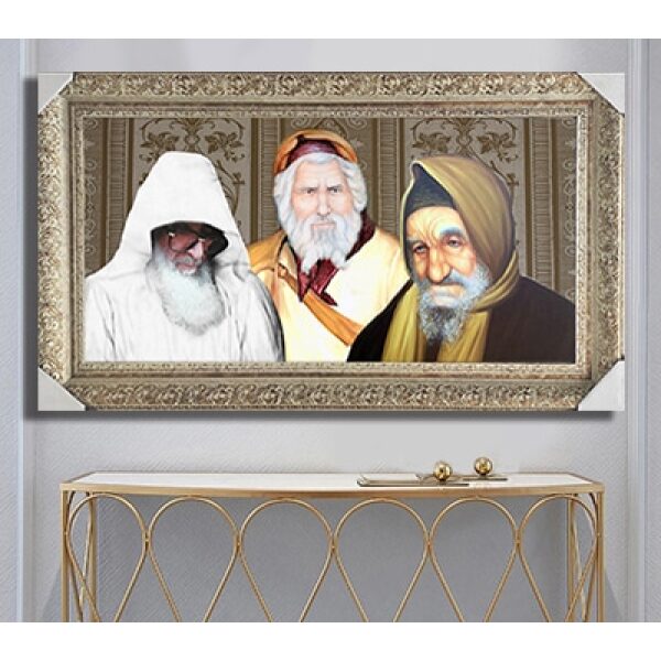 1190 – תמונה של בבא סאלי, רבי יעקב ורבי אלעזר אבוחצירא להדפסה על קנבס או זכוכית