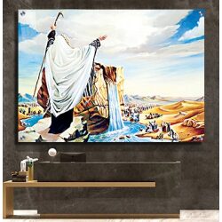 2023 – ציור יהדות של משה רבנו ובני ישראל בקריעת ים סוף על זכוכית או קנבס