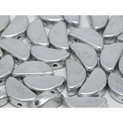 חרוזים חצי עיגול ,Semi Circle Beads 5 x 10 mm Aluminium Silver 01700