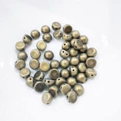 חרוזים צ’כי קבוצון, Two hole Cabochon Beads 7mm 396-06-79080 Metallic Suede Gold
