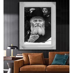 753 – תמונה של הרבי מליובאוויטש בשחור לבן להדפסה על זכוכית מחוסמת או קנבס